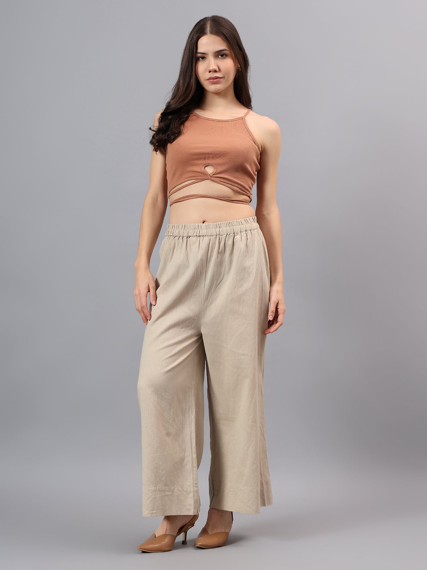 Relaxed Linen Wide-Leg Trousers