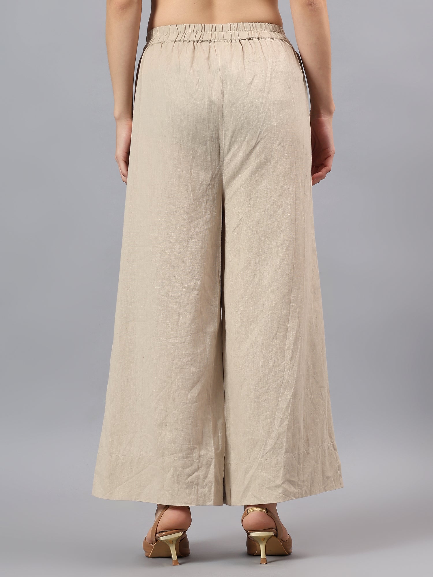 Relaxed Linen Wide-Leg Trousers