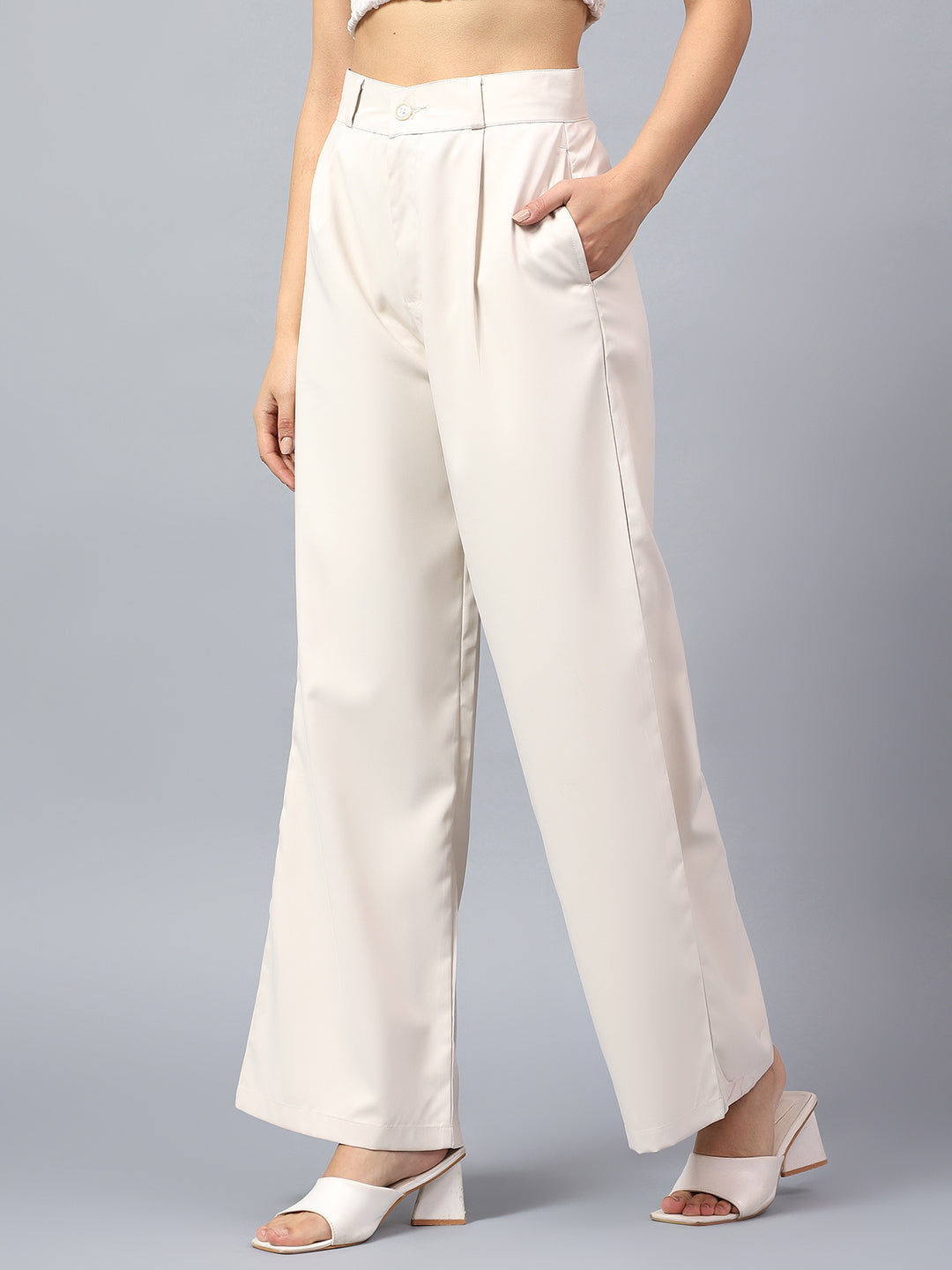 Classic High-Waisted Wide-Leg Trousers