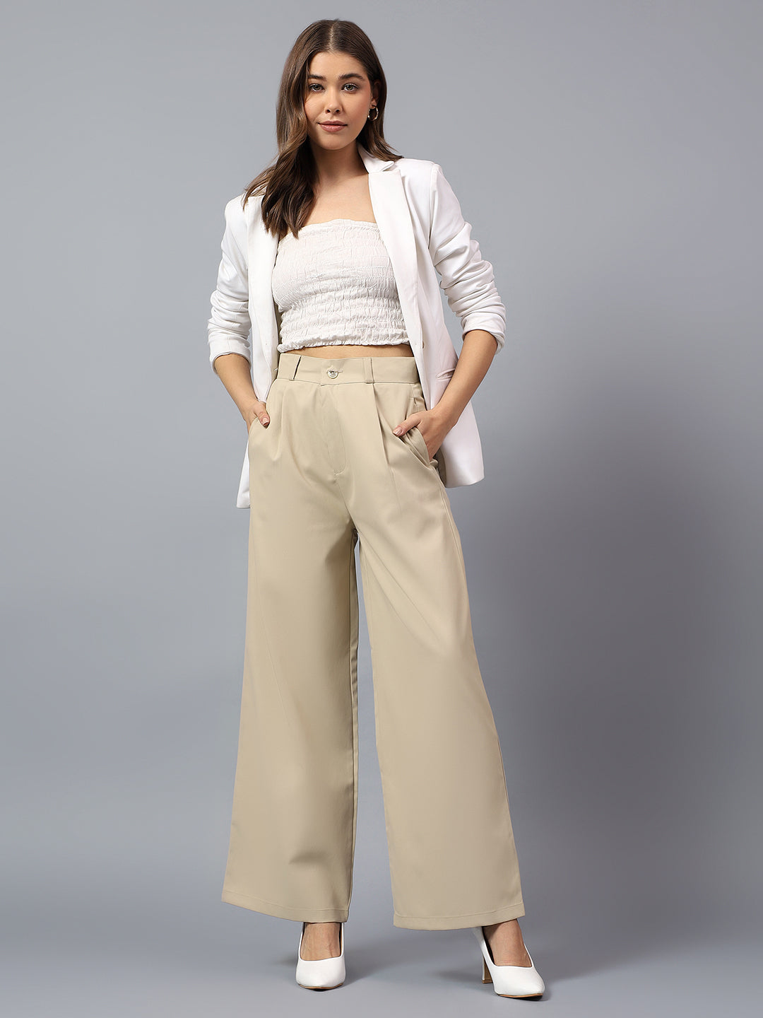 Elegant High-Waisted Wide-Leg Trousers