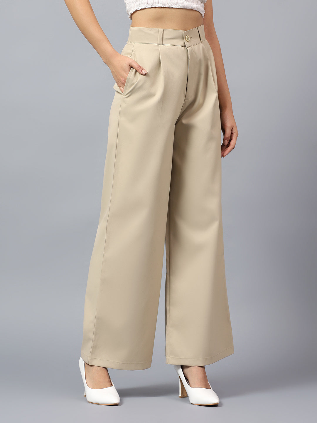 Elegant High-Waisted Wide-Leg Trousers