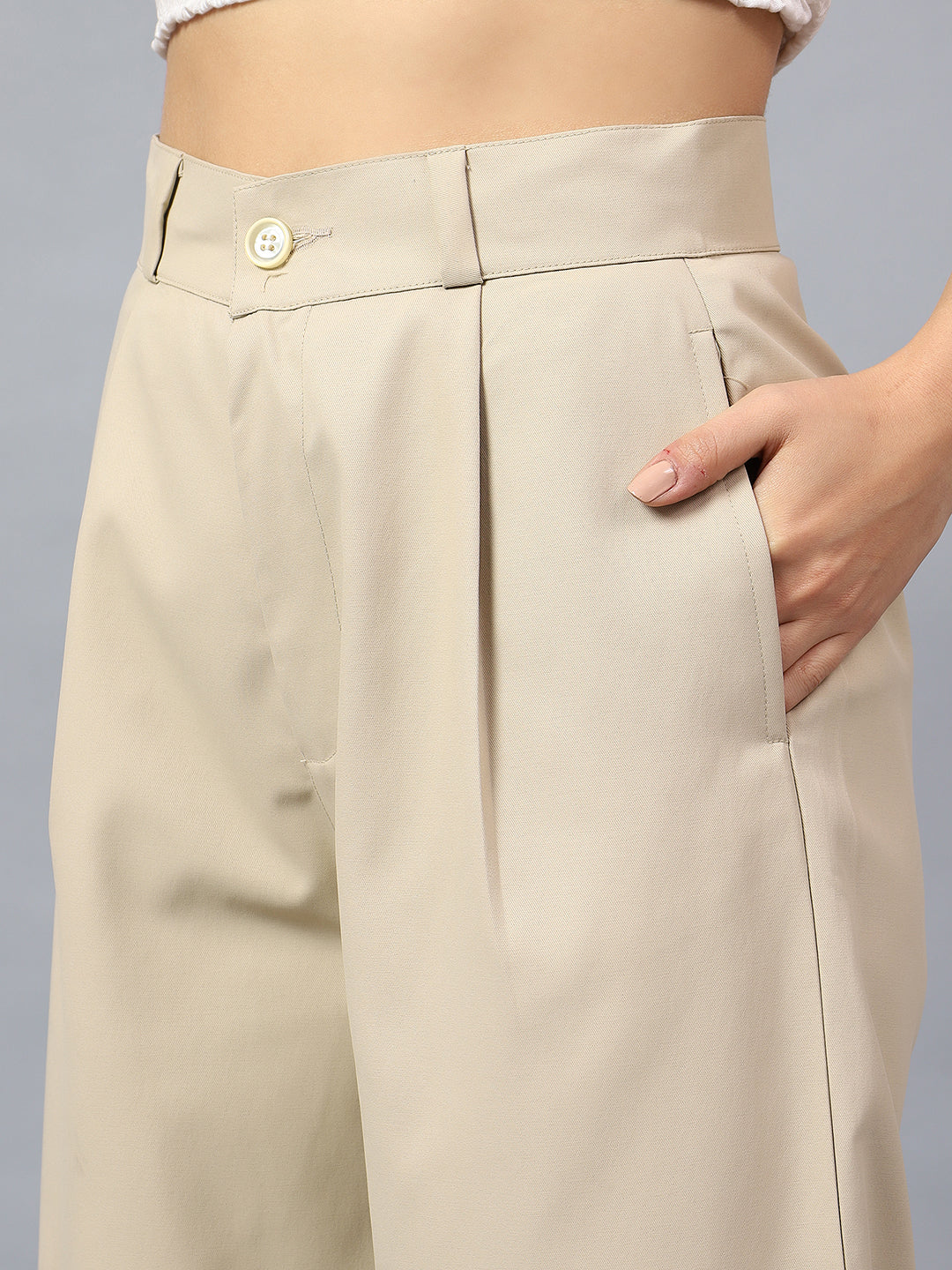 Elegant High-Waisted Wide-Leg Trousers