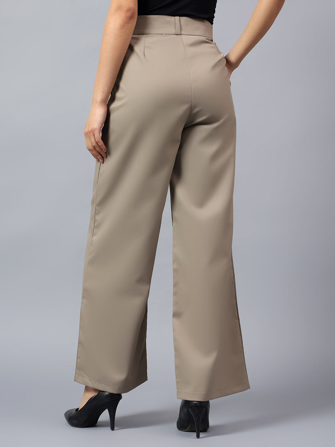 High-Waisted Tailored Wide-Leg Trousers