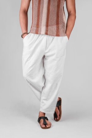 White Casual Men's Trousers