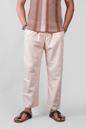Beige Casual Men's Trousers
