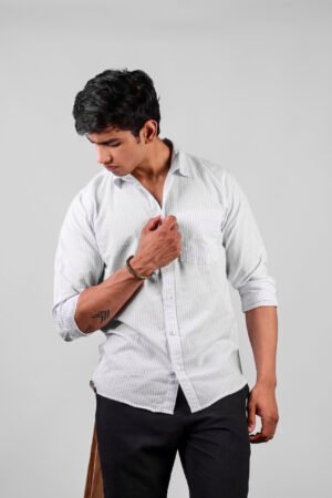 White Striped Men's Shirt