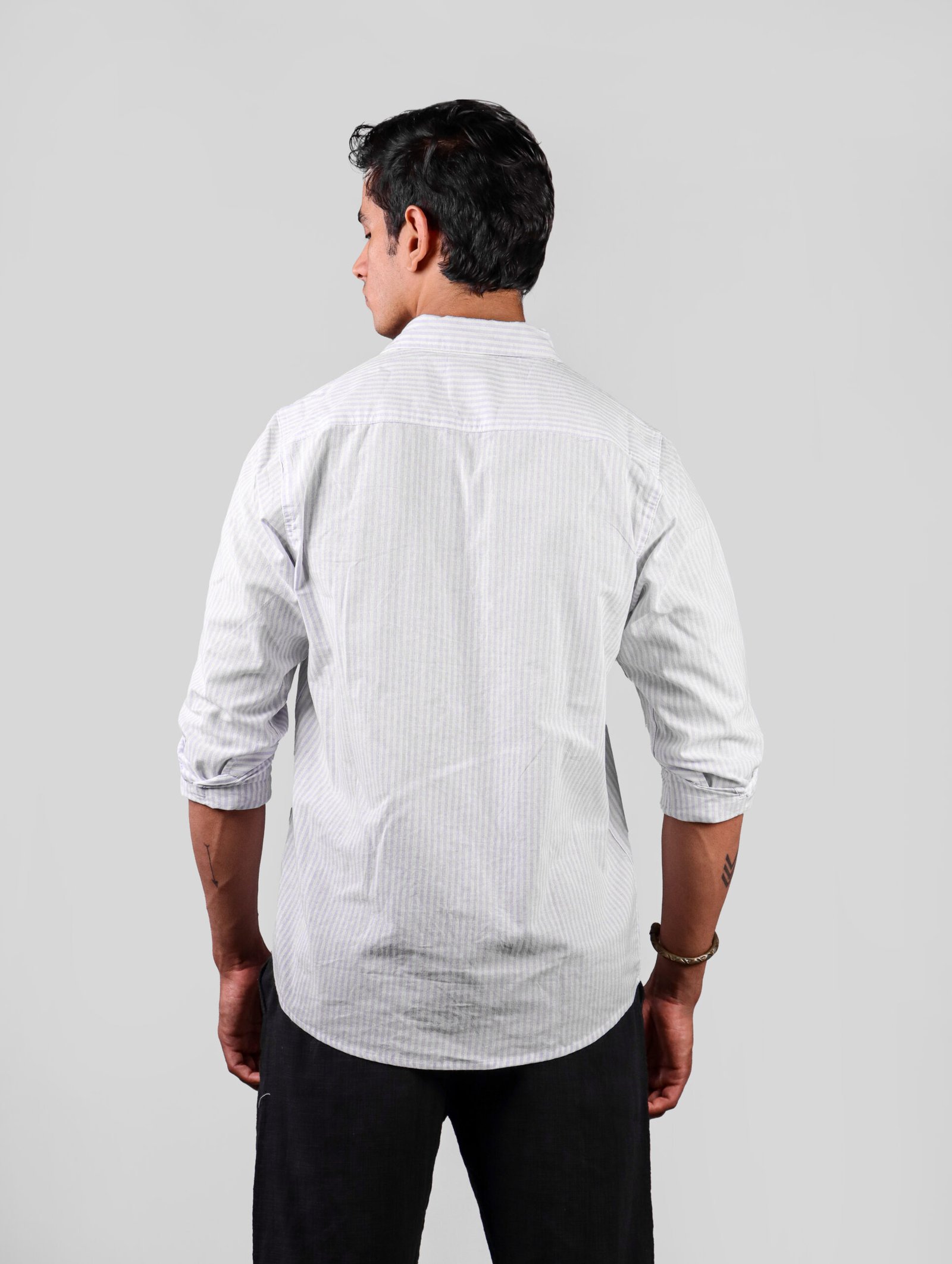 White Striped Men's Shirt - Image 2