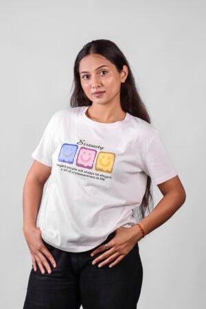 "Sweetly" Graphic White Cotton T-shirt for Women